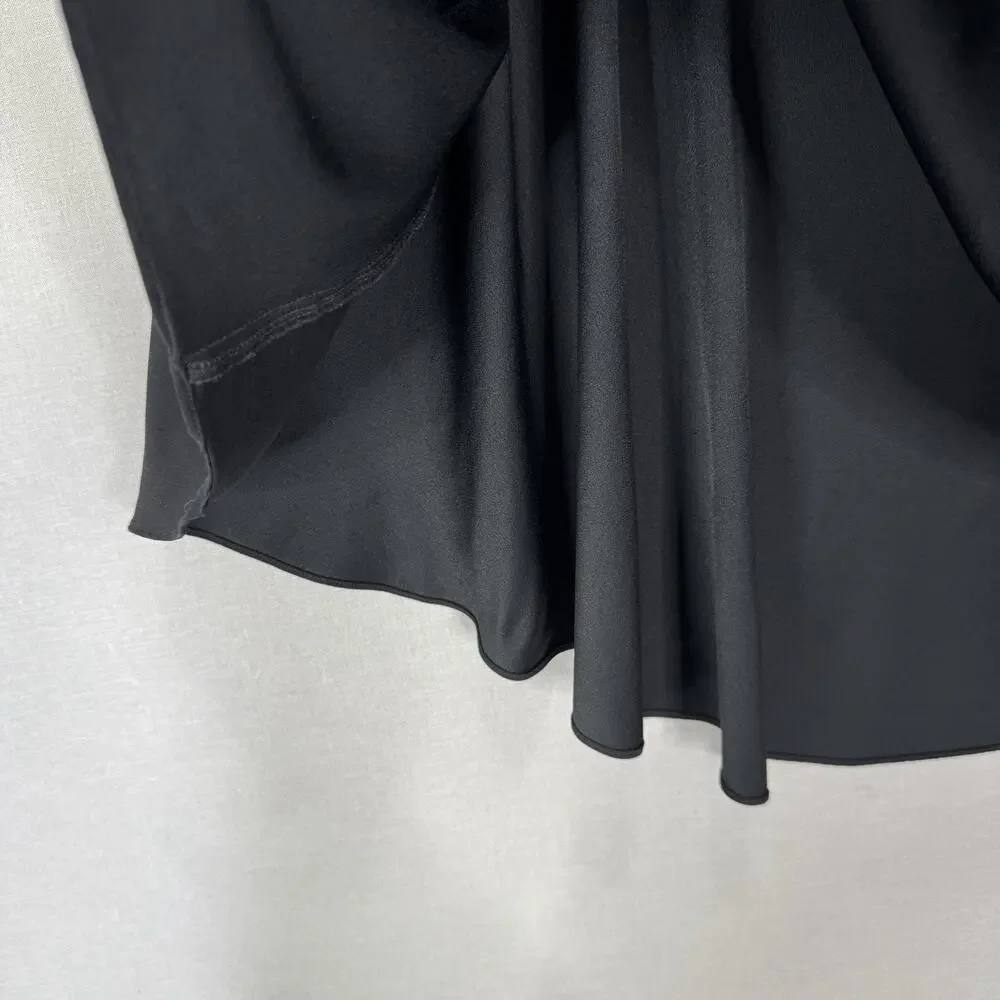 A.L.C. Belted Swing Skirt Womens 10 Black Asymmetric Belted Old Money Luxury